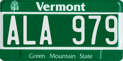 VT license plate ALA979