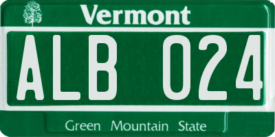 VT license plate ALB024