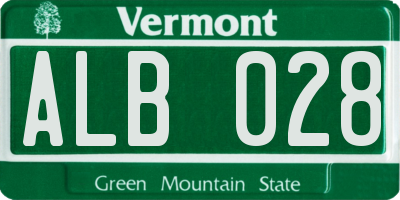 VT license plate ALB028