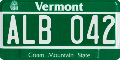VT license plate ALB042