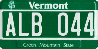 VT license plate ALB044