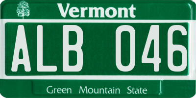 VT license plate ALB046