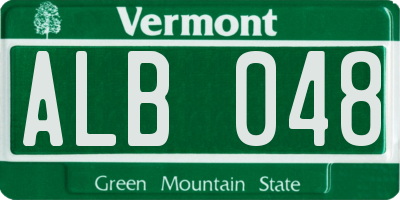VT license plate ALB048