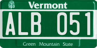 VT license plate ALB051