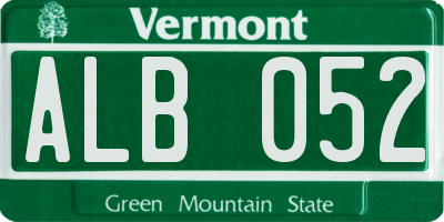 VT license plate ALB052