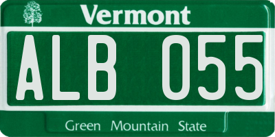 VT license plate ALB055