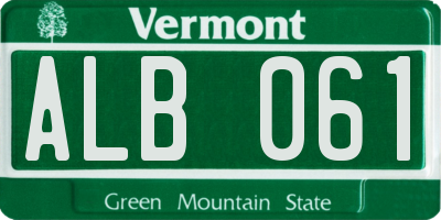 VT license plate ALB061