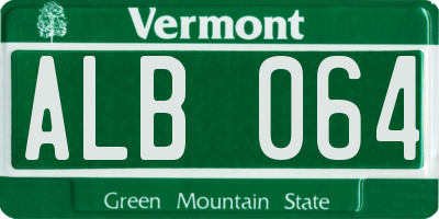 VT license plate ALB064