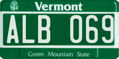 VT license plate ALB069