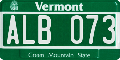 VT license plate ALB073