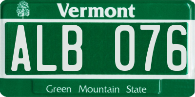VT license plate ALB076