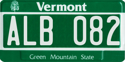 VT license plate ALB082
