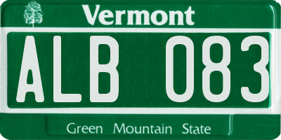 VT license plate ALB083