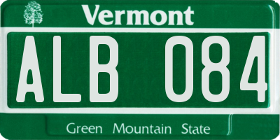 VT license plate ALB084