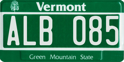 VT license plate ALB085