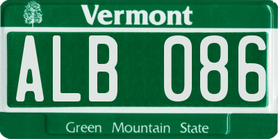 VT license plate ALB086
