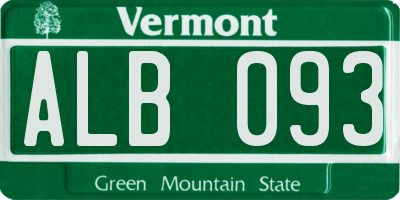 VT license plate ALB093