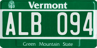 VT license plate ALB094