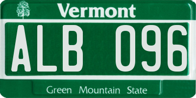 VT license plate ALB096