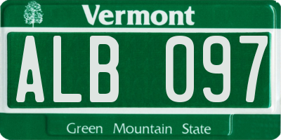 VT license plate ALB097
