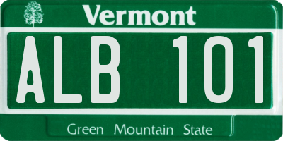 VT license plate ALB101
