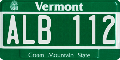 VT license plate ALB112