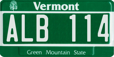 VT license plate ALB114