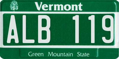 VT license plate ALB119