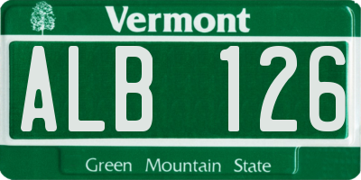 VT license plate ALB126