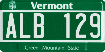 VT license plate ALB129