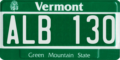 VT license plate ALB130