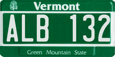 VT license plate ALB132