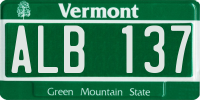 VT license plate ALB137