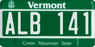 VT license plate ALB141