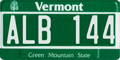 VT license plate ALB144