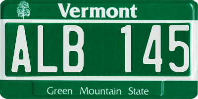 VT license plate ALB145