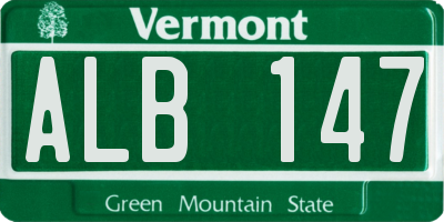 VT license plate ALB147