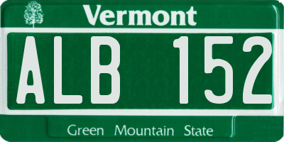 VT license plate ALB152
