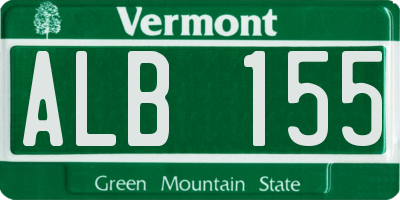 VT license plate ALB155