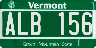 VT license plate ALB156
