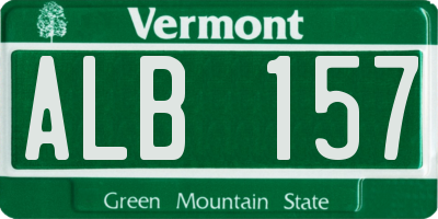 VT license plate ALB157