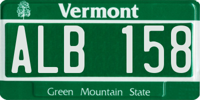 VT license plate ALB158