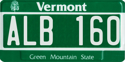 VT license plate ALB160