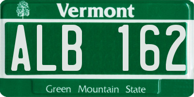 VT license plate ALB162