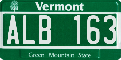 VT license plate ALB163