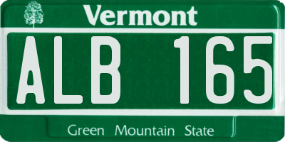 VT license plate ALB165