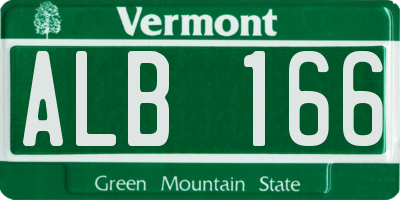 VT license plate ALB166
