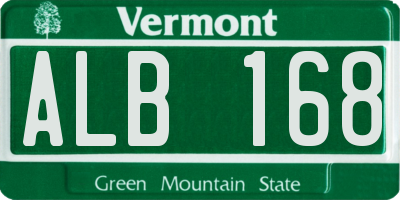VT license plate ALB168
