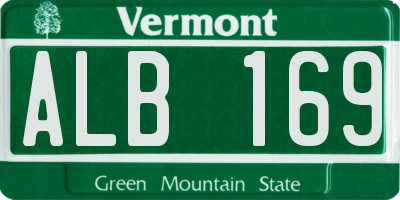 VT license plate ALB169