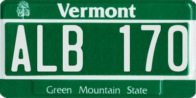VT license plate ALB170